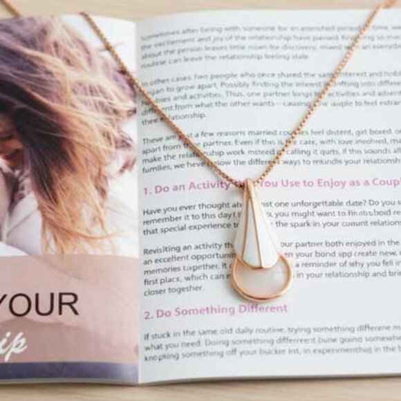 2/$40 Ladies Pink Teardrop Necklace - Picture 3 of 11